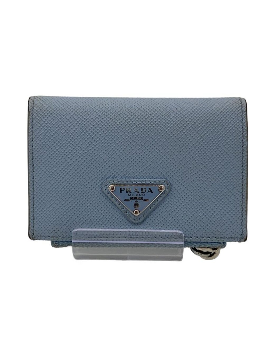 Prada Card Case Wallet Saffiano Leather Blue